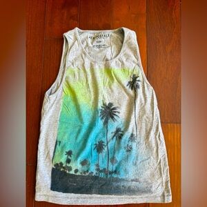 ‼️sold‼️Aeropostale  Gray and Blue Palm Tree Tank Top